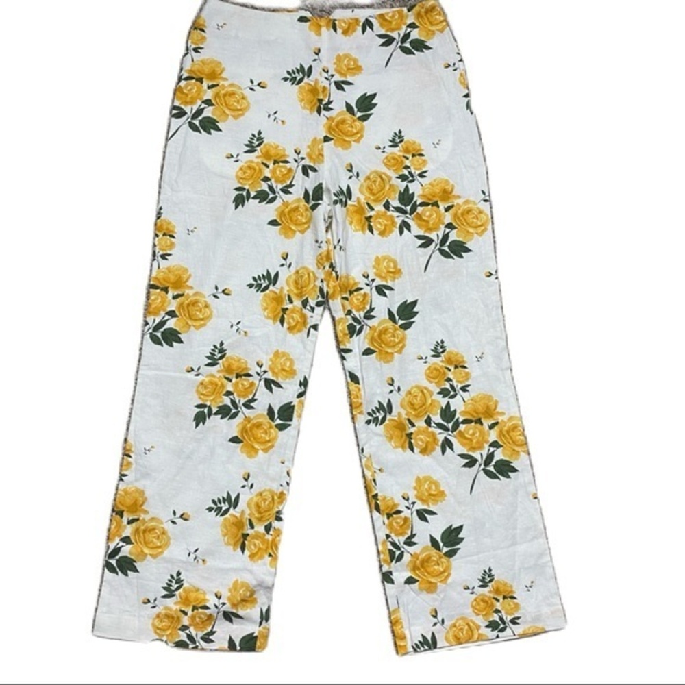 LPA floral pants white gold